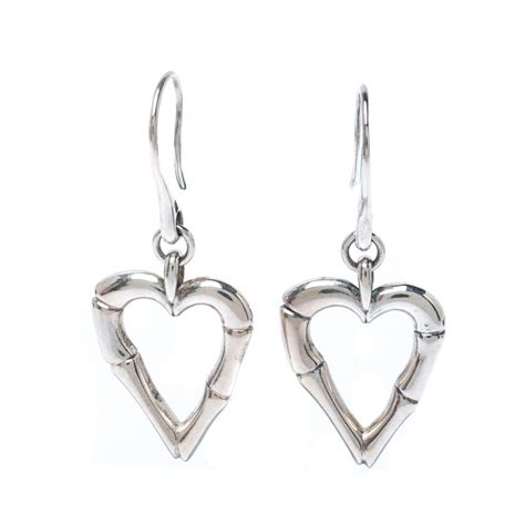 gucci bamboo heart earrings|Gucci Silver Earrings .